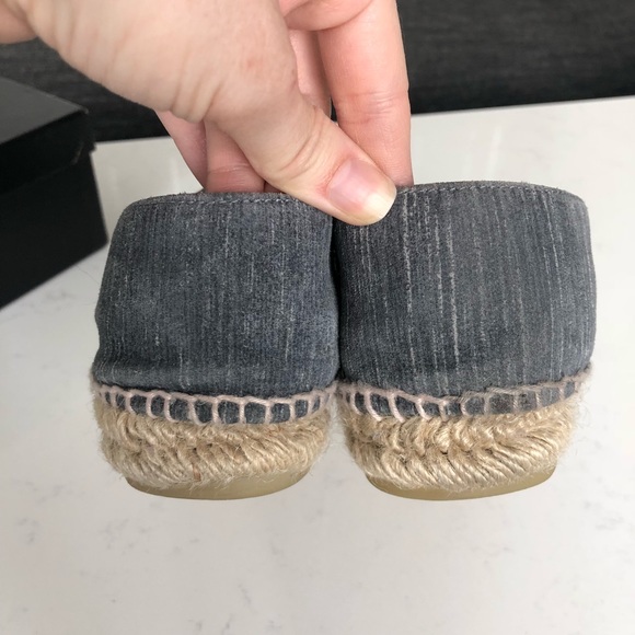 Authentic Chanel grey suede logo espadrilles 40 - Picture 6 of 8